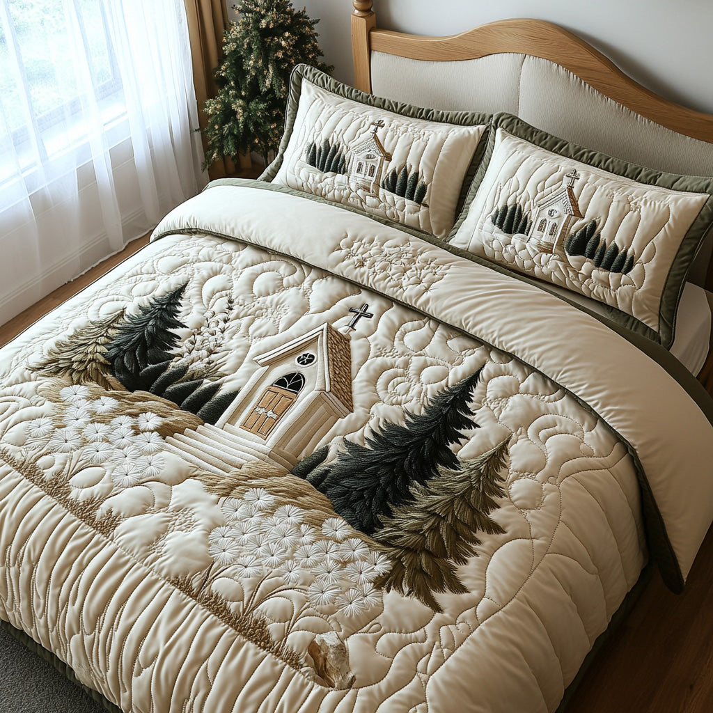 Peaceful Sanctuary Quilted Bedding Set Best Bed Sheet Set Christian Present Ideas