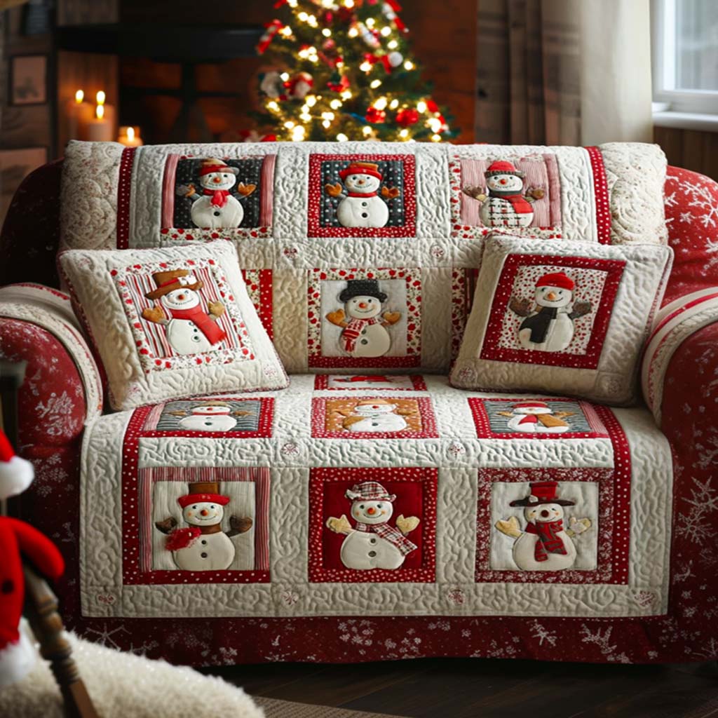 Peaceful Season Quilted Sofa Cover Christmas Sofa Cover Presents For Grandma