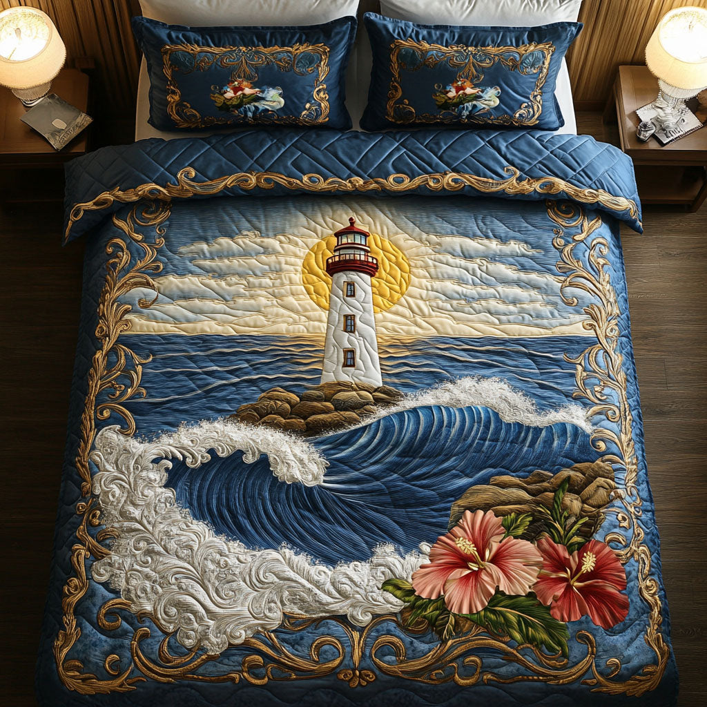 Peaceful Shores Quilted Bedding Set Best Comforter Sets Best Lighthouse Gifts