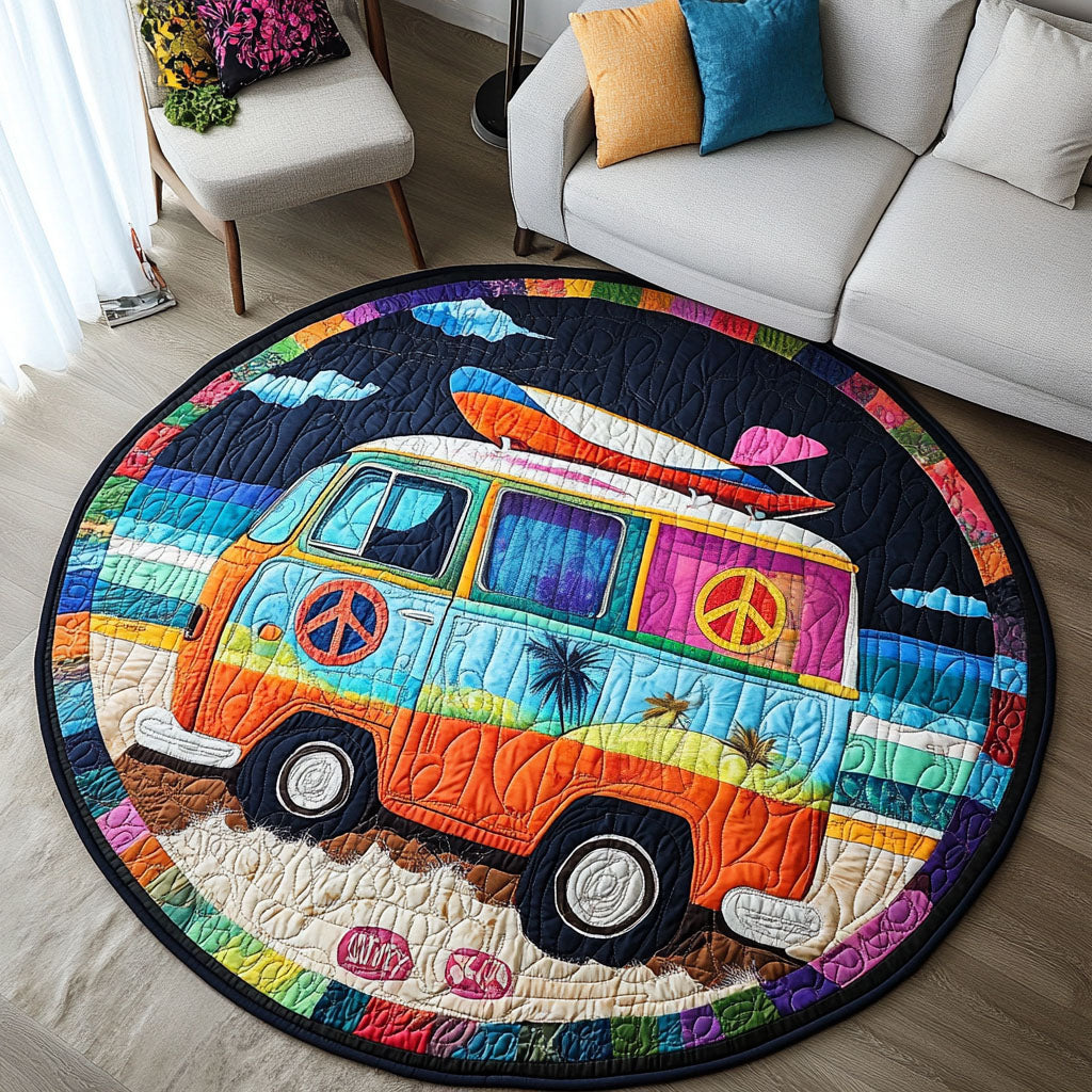 Peaceful Travels Quilted Round Mat Entryway Ideas Gifts For An Old Farmer
