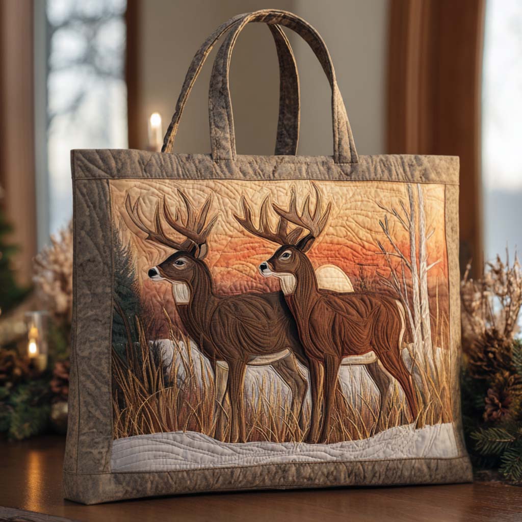 Peaceful Woods Quilted Tote Bag Gifts For Forest Lovers