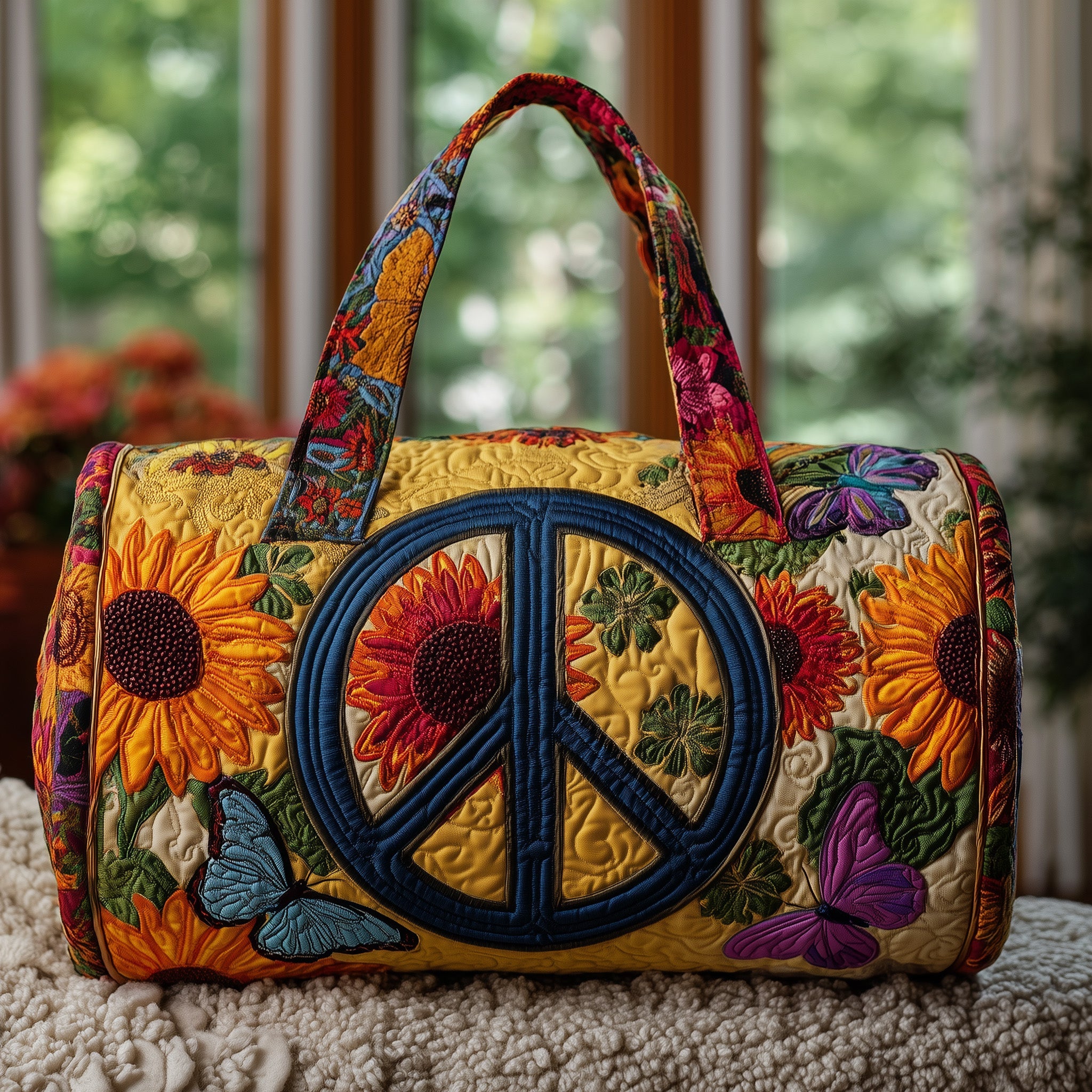 Peacefullness Quilted Duffle Bag Gift For Friends