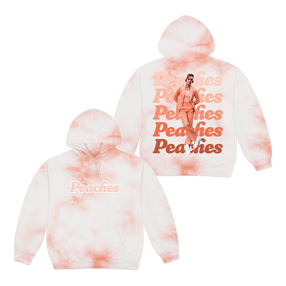 Peaches Tie Dye Justin Bieber Hoodie Bieberchella 2026 Hooded Sweatshirt Music Lover Present