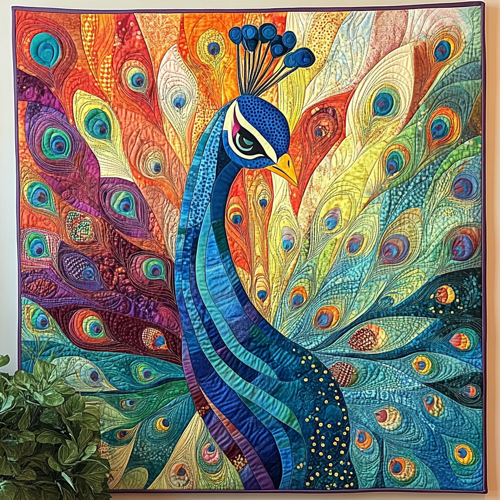 Peacock Delight Quilted Blanket Bedroom Decor Christmas Peacock Lovers Presents