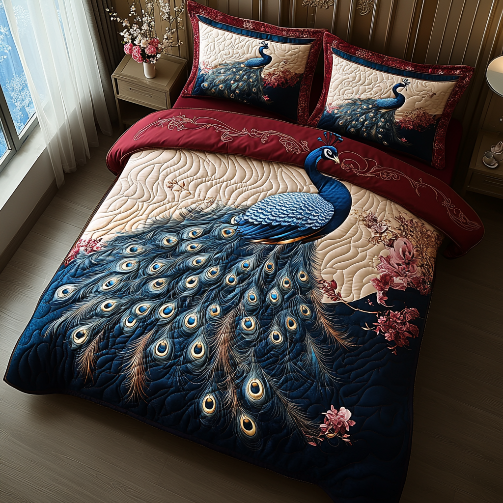 Peacock Glory Quilted Bedding Set Bed Decor Ideas Christmas Ideas For Family