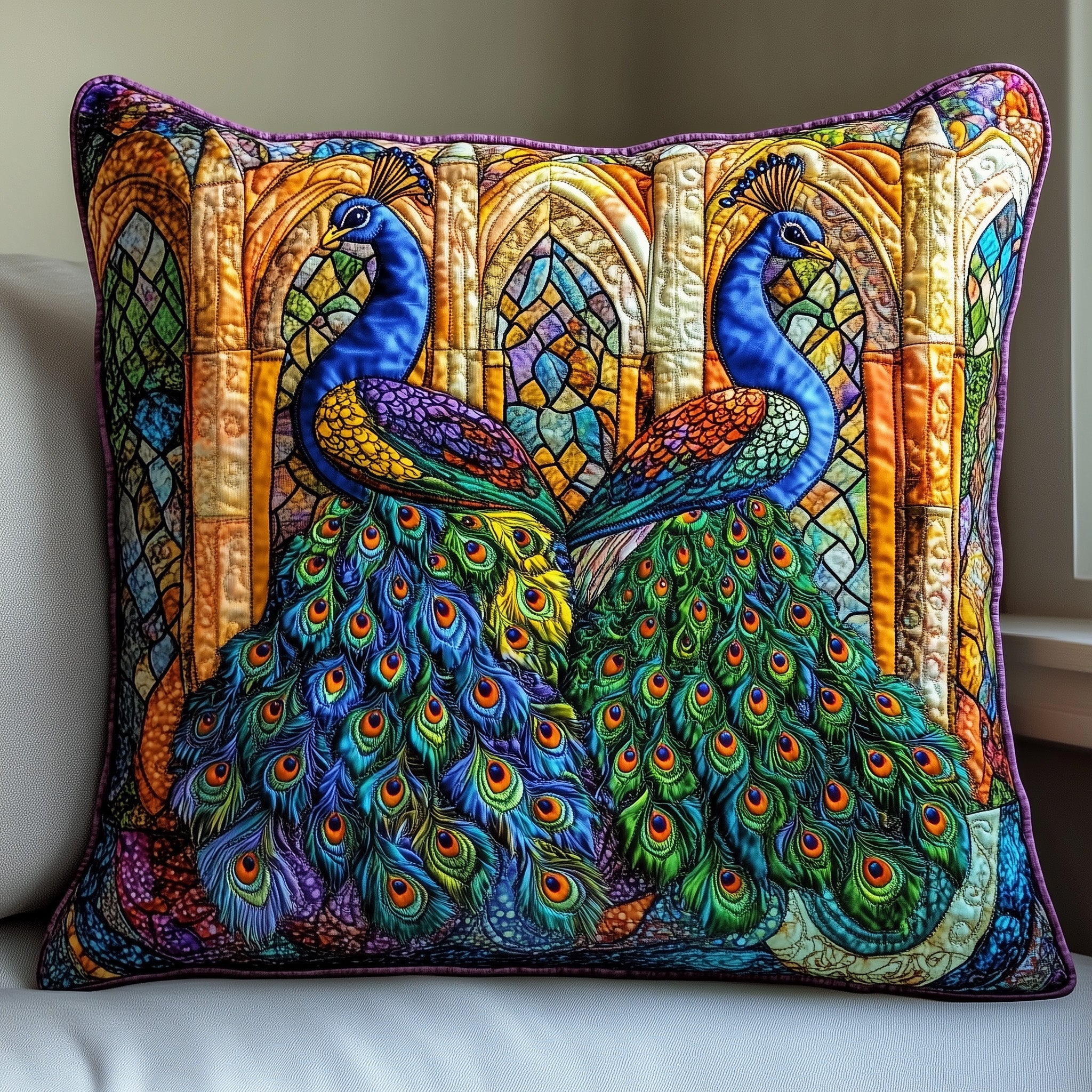 Peacock Quilted Pillow Case Pillow Protector CoverChristmas Ideas For Brother And Sister In Law