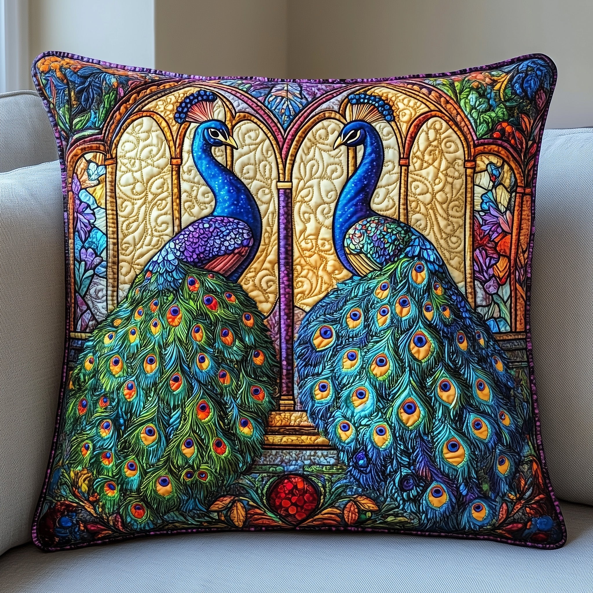 Peacock Quilted Pillow Case Pillow Protector CoverChristmas Presents For My Brother
