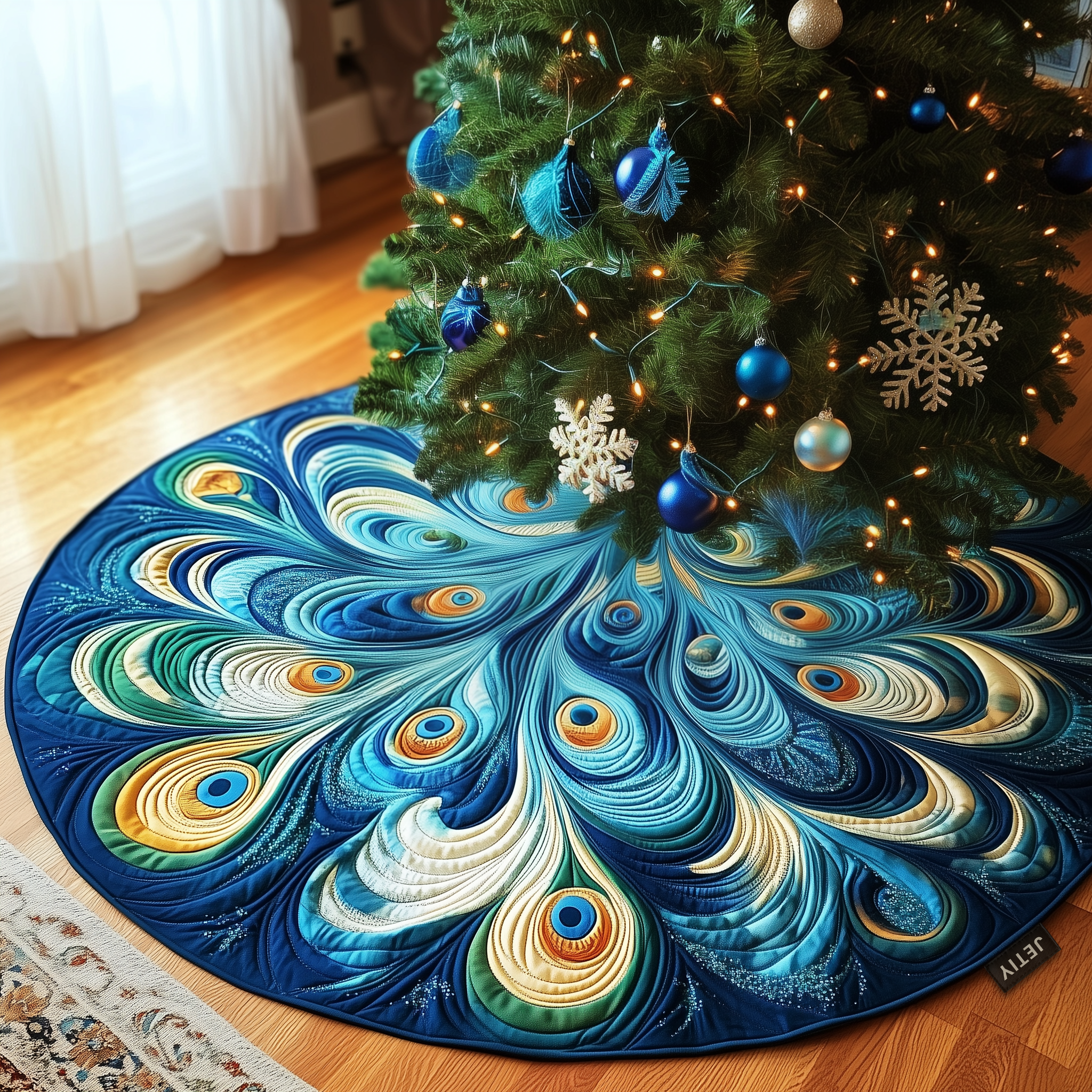 Peacock Quilted Tree Skirt Christmas Tree Skirt Gifts For Peacock Lovers Christmas