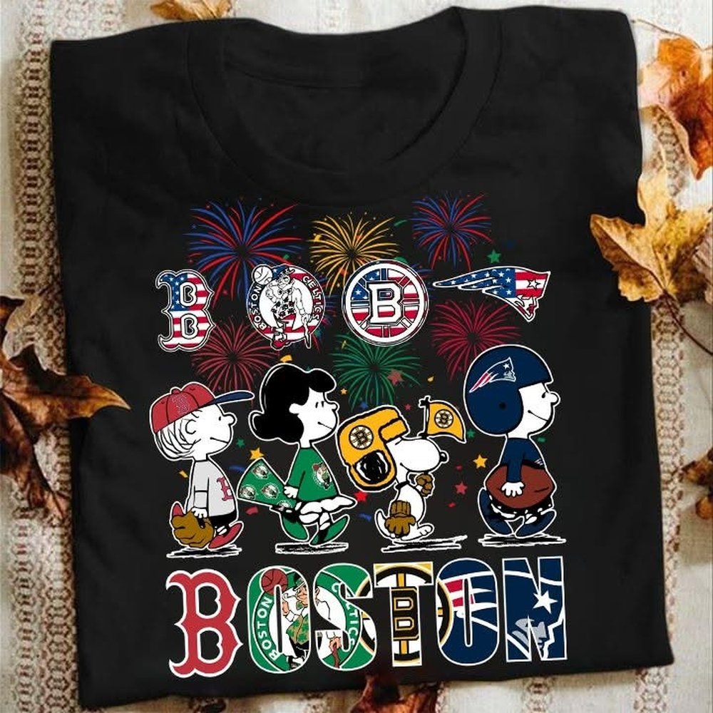 Peanut Snoopy And Friends Boston Team T-Shirt Happy Of 4th June Gifts For Fans