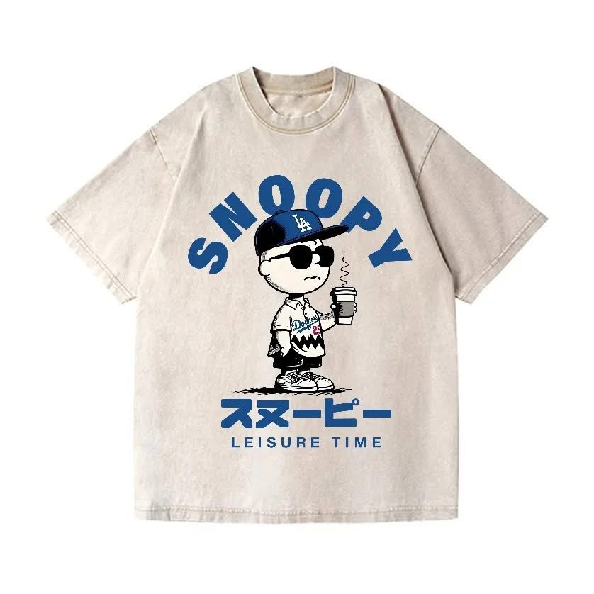 Peanuts Charlie Brown Snoopy LA Dodgers Leisure Time T-Shirt Gifts For Dodgers Fans
