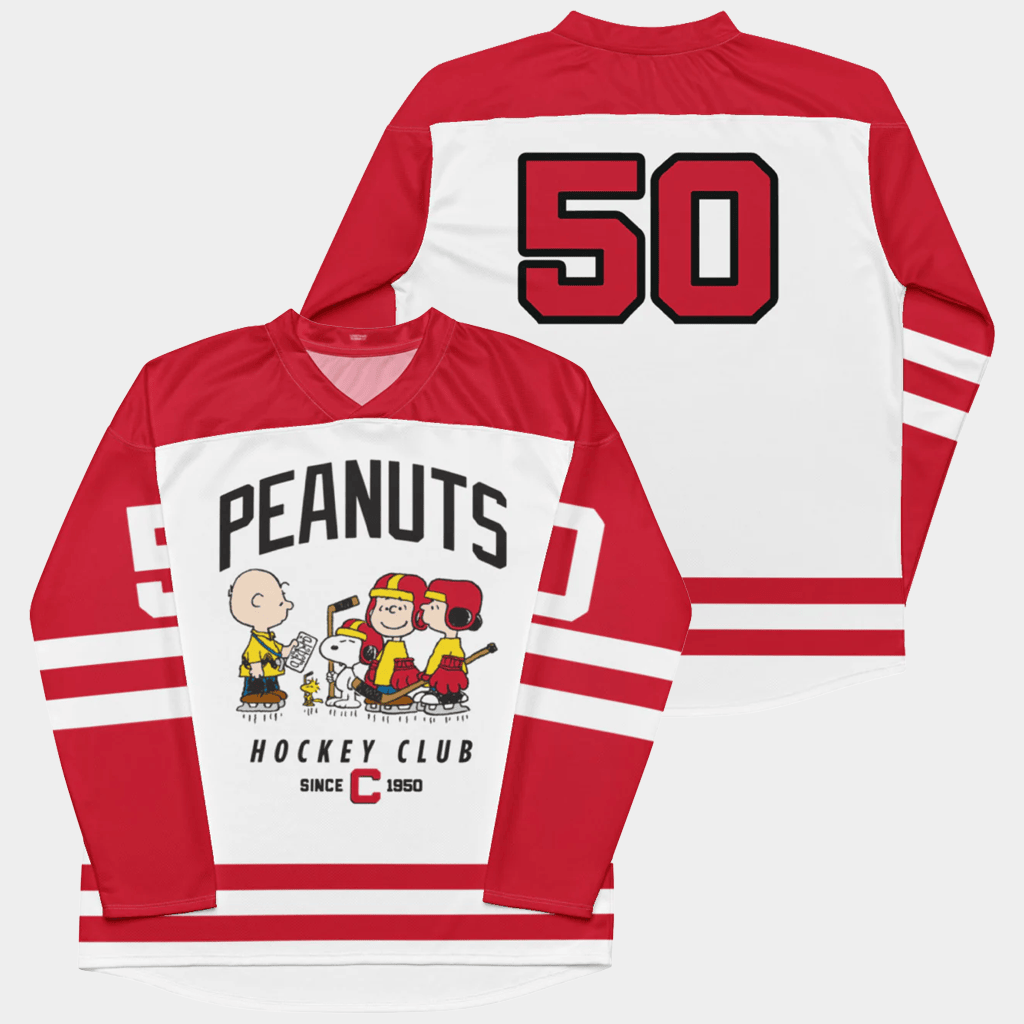 Peanuts Merch 50 Peanuts Hockey Club Jersey Good Gifts For Brother