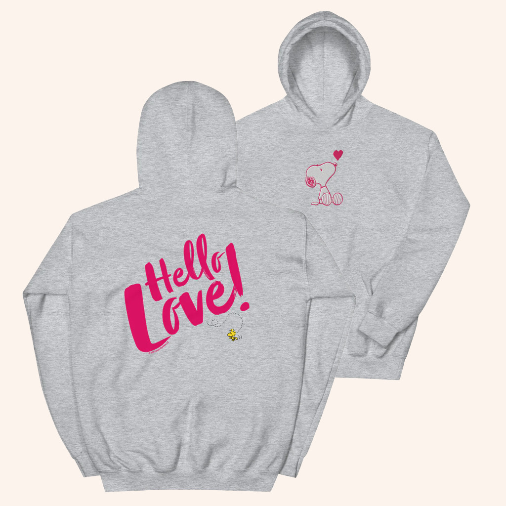 Peanuts Merch Peanuts Hello Love Hoodie Valentines Day Presents For Him