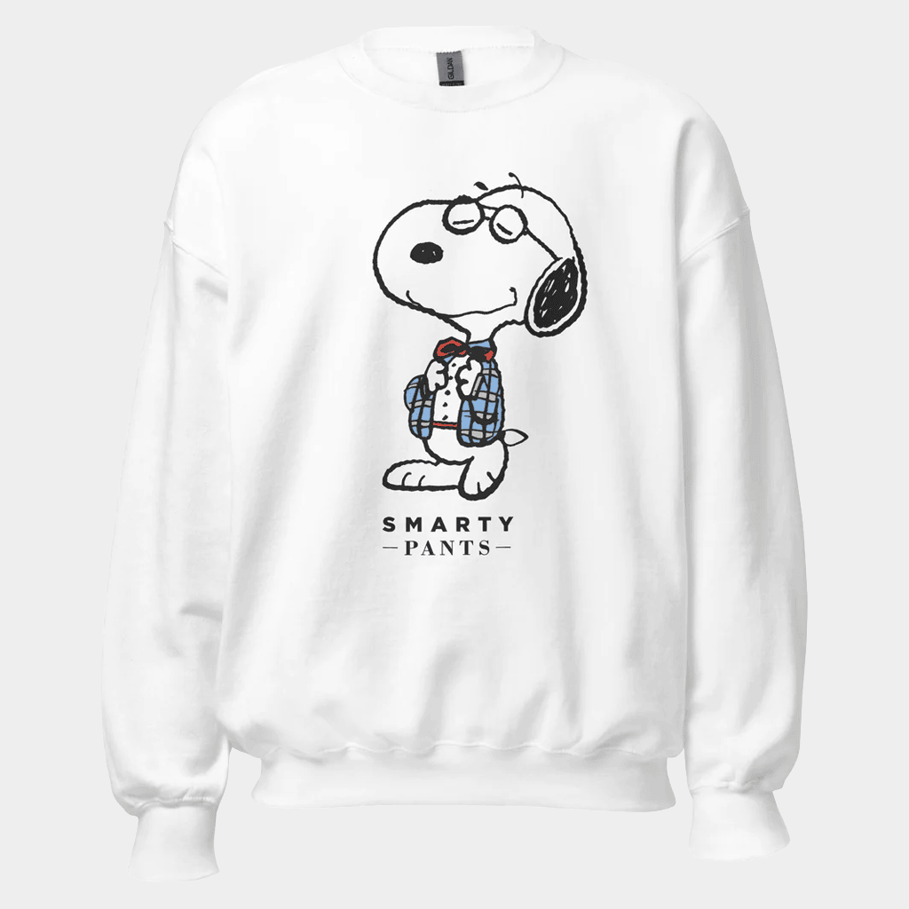 Peanuts Merch Snoopy Smarty Pants Sweatshirt Birthday Gift For Boyfriend