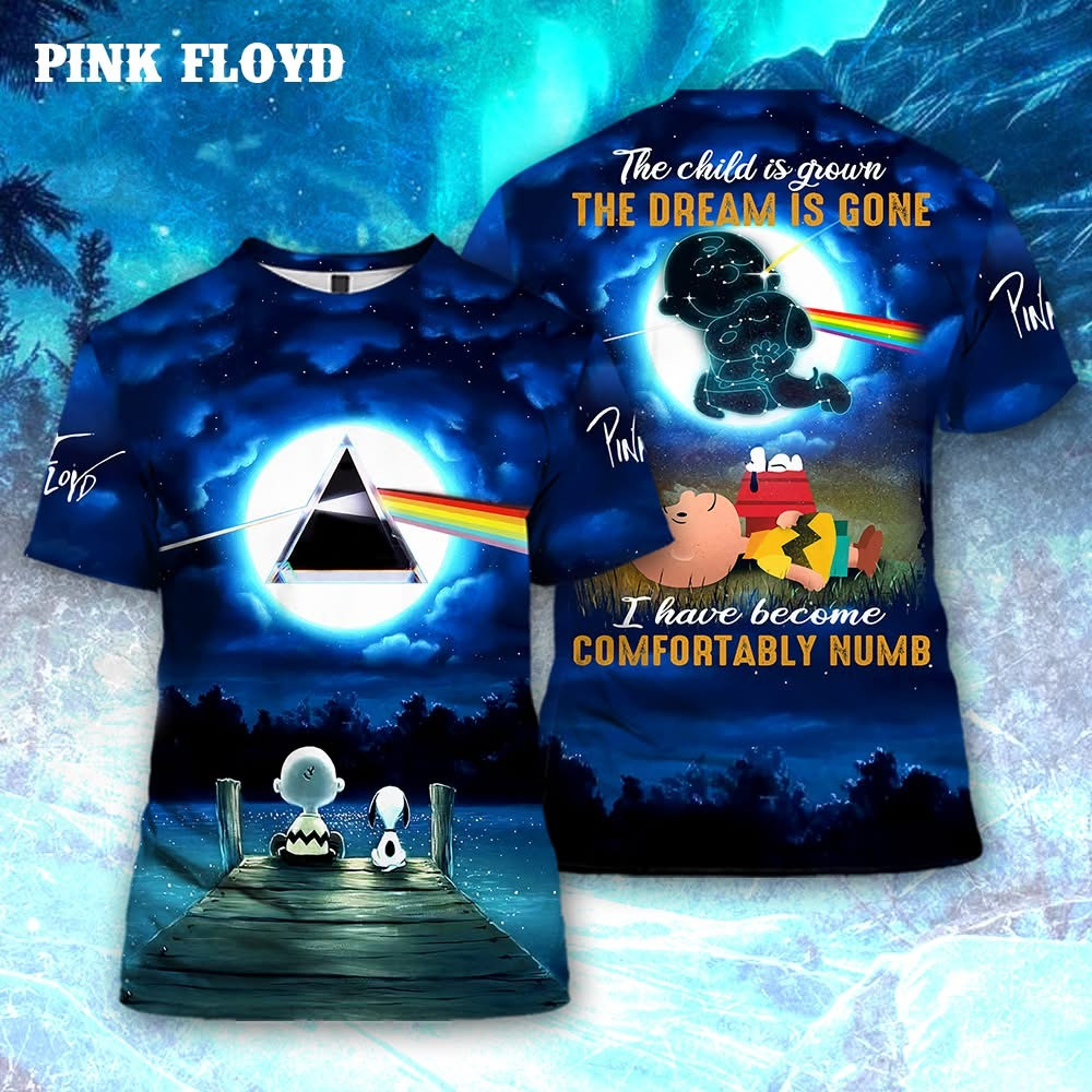 Peanuts Snoopy Charlie Brown Pink Floyd T-Shirt The Child Is Grown The Dream Is Gone