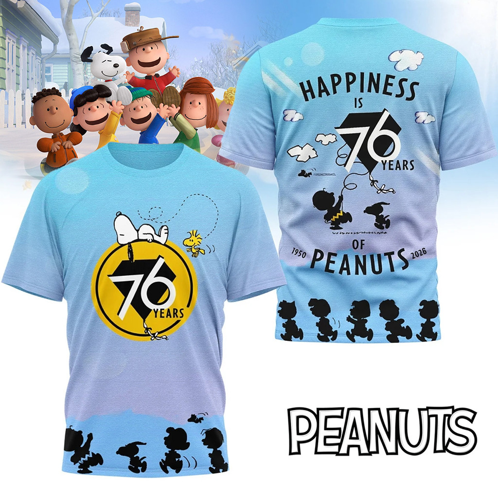 Peanuts Snoopy Happiness 76Th Anniversary Shirt 2026 Peanuts Merch Gifts For Him Peanuts Snoopy Happiness 76Th Anniversary Shirt 2026 Peanuts Merch Gifts For Him