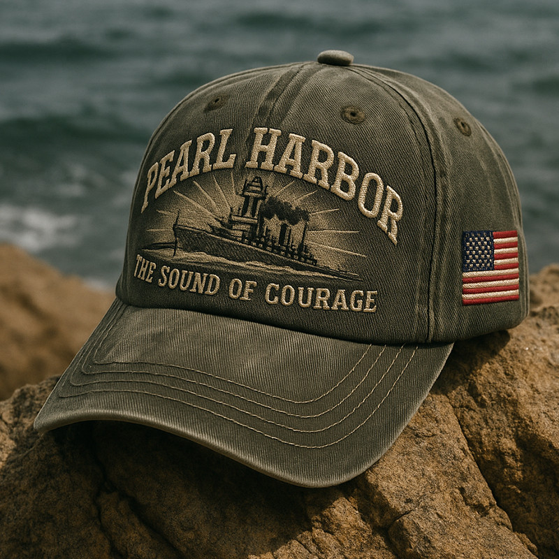 Pearl Harbor Hat The Sound Of Courage American Flag Cap Gifts For Proud Veterans