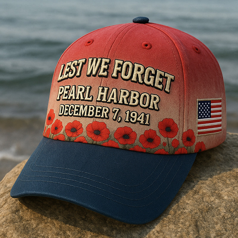 Pearl Harbor Hero Commemorative Hat Lest We Forget American Flag Cap Memorial Gifts