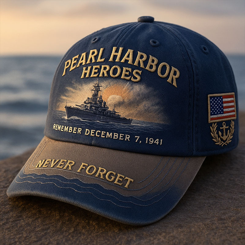 Pearl Harbor Heroes Hat Never Forget American Flag Cap Navy Gift Ideas