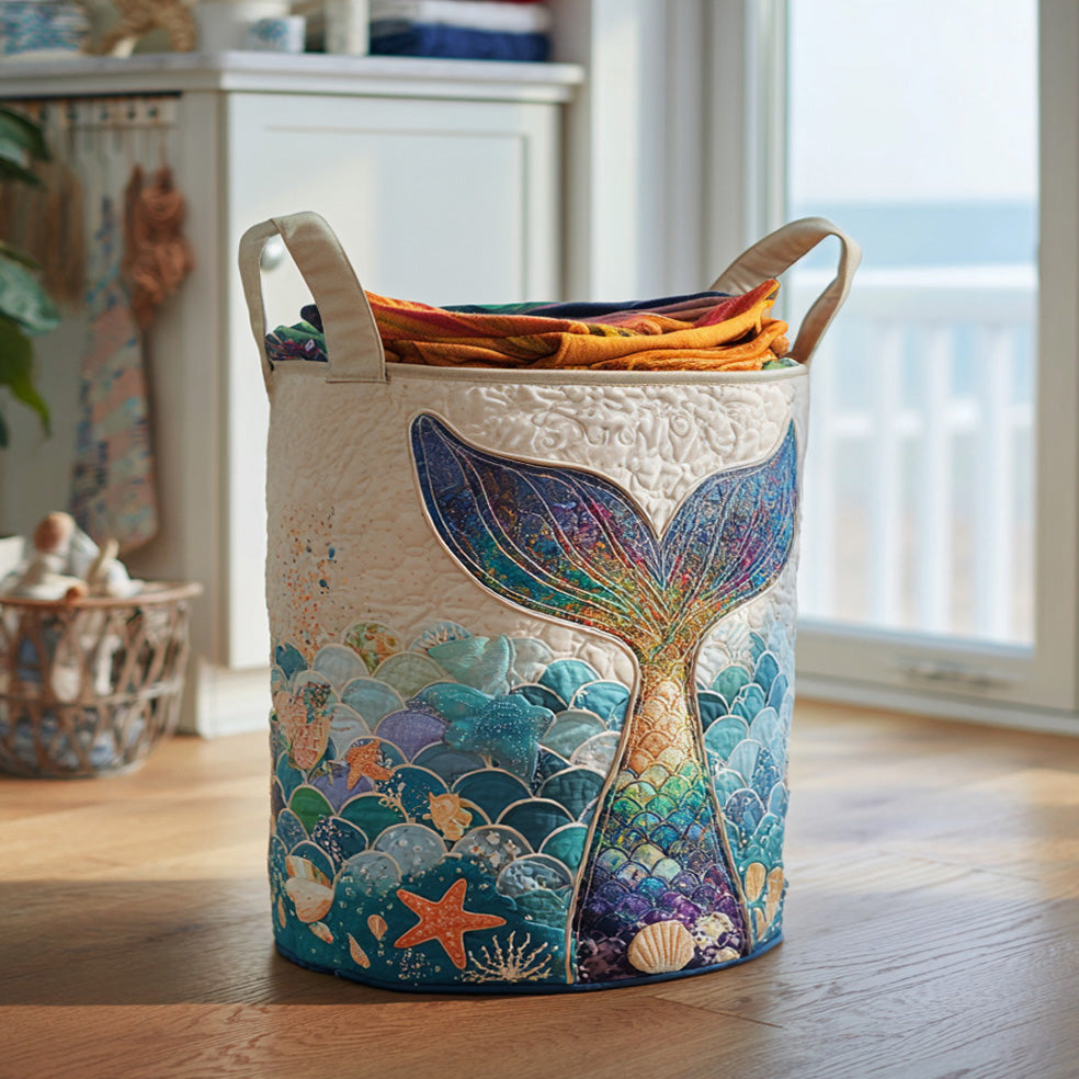 Pearl Horizon Quilted Laundry Basket Christmas Merch Gift
