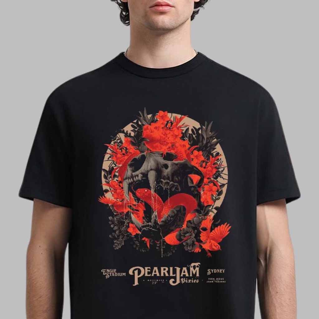 Pearl Jam Merch Event Poster For Sydney Australia Night 2 At Engie Stadium On November 23 2024 The Skull And Snake Art By Tomasz Majewski T-Shirt Fans Gifts Pearl Jam Merch Event Poster For Sydney Australia Night 2 At Engie Stadium On November 23 2024 The Skull And Snake Art By Tomasz Majewski T-Shirt Fans Gifts