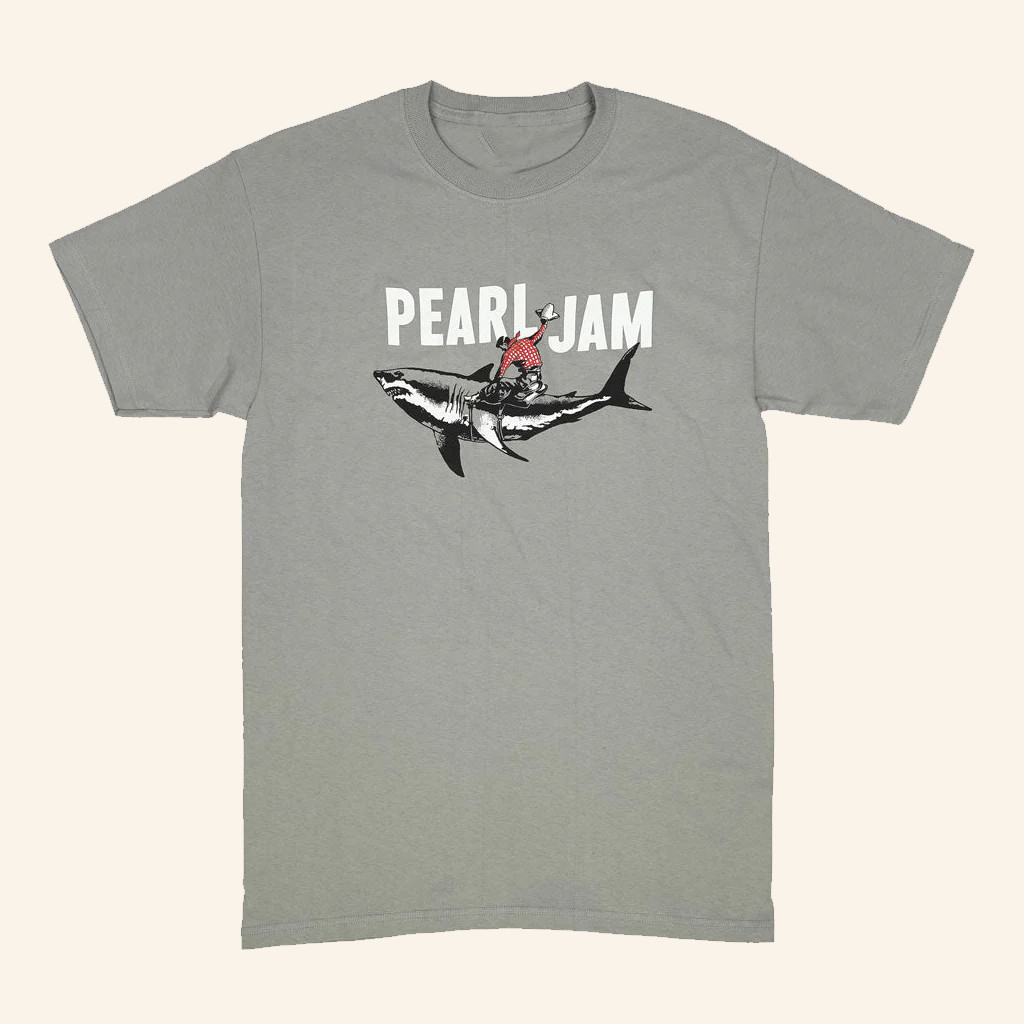 Pearl Jam Merch Pearl Jam Shark Cowboy T-Shirt Best Gifts For Rock Fans