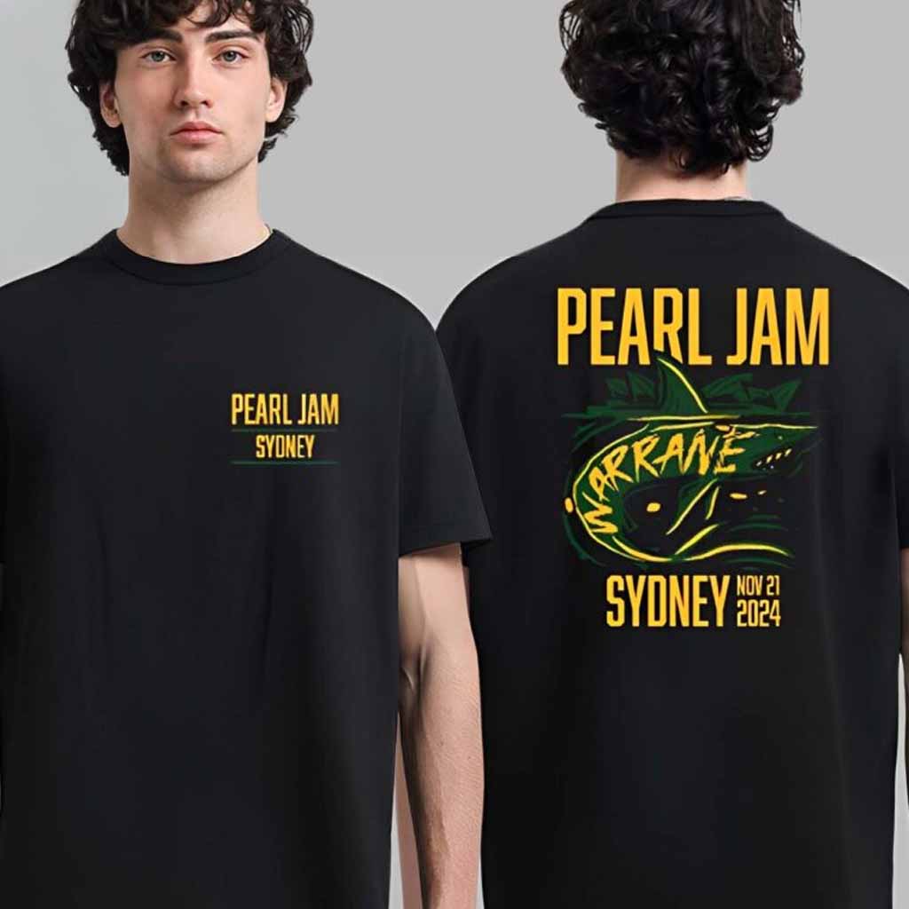 Pearl Jam Merch Warrane Shark Sydney Nov 21 2024 T-Shirt Gift For Fans Pearl Jam Merch Warrane Shark Sydney Nov 21 2024 T-Shirt Gift For Fans