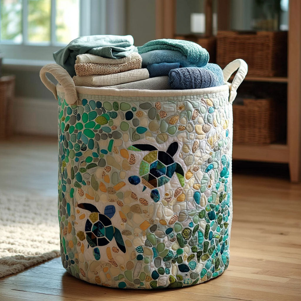 Pebble Glow Quilted Laundry Basket Useful Quilted Laundry Basket Gift for Housewarming