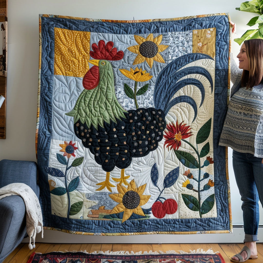 Pecking Petals Quilted Blanket Gifts For Chicken Owners