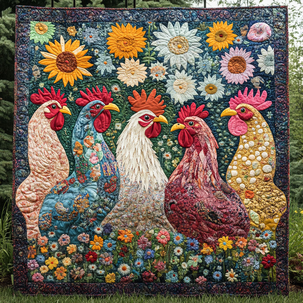 Pecks of Personality Quilted Blanket Presents For Chicken Love