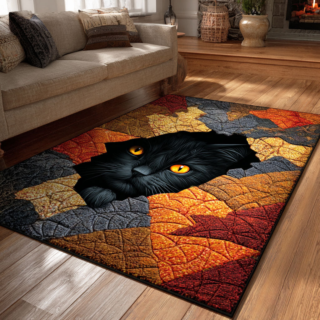 Peeking Cat Moon Area Rug Indoor Outdoor Carpet Xmas Gifts For Aunts And Uncles