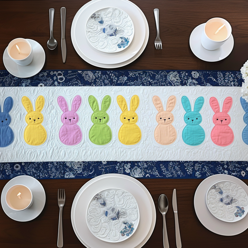 Peep Parade Quilted Table Runner Easter Table Ideas Gift For Coworker