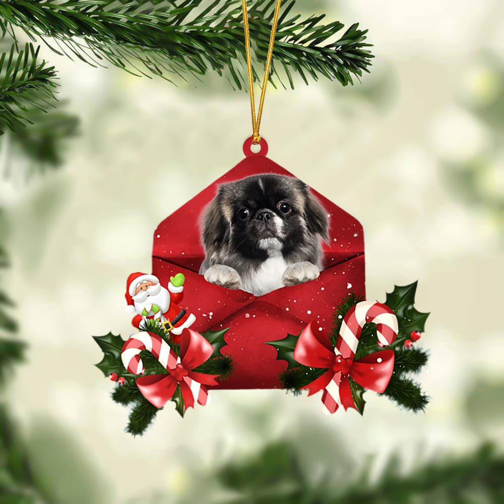 Pekingese Christmas Letter Shaped Ornament  Acrylic Dog Christmas Ornament Xmas Dog Gifts