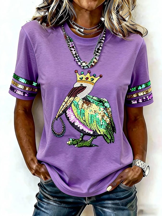Pelican Mardi Gras T-Shirt Mardi Gras Themed Clothes Fleur De Lis Shirt Sister Gifts Pelican Mardi Gras T-Shirt Mardi Gras Themed Clothes Fleur De Lis Shirt Sister Gifts