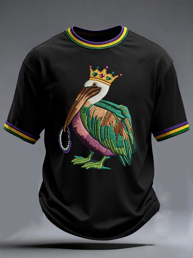 Pelican Mardi Gras T-Shirt Men's Mardi Gras Shirt Best Gifts For Boyfriend