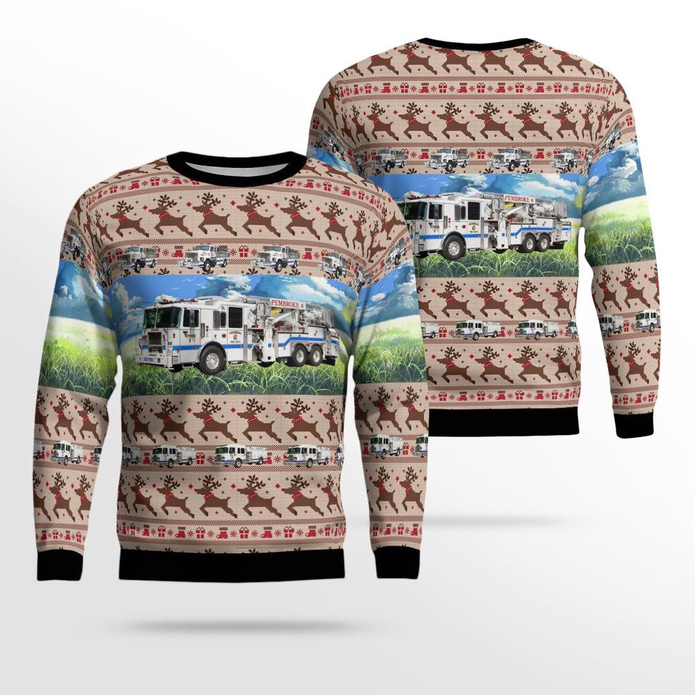 Pembroke New Hampshire Pembroke Fire Department AOP Ugly Sweater Christmas Unisex Sweaters Gift For Christmas