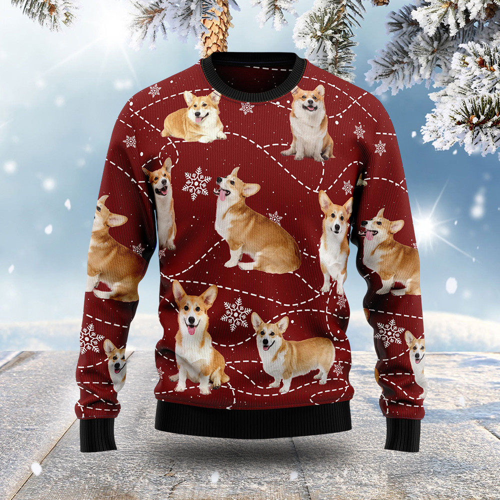 Pembroke Welsh Corgi Funny Ugly Xmas Sweaters Merry Xmas Apparel Corgi Christmas Gifts