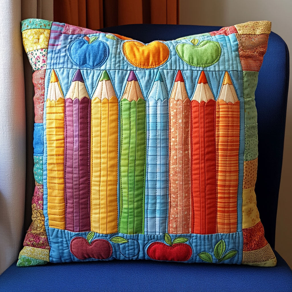 Pencil Palettes Quilted Pillow Case Decorative Pillow Covers Back To School Gifts For Staff
