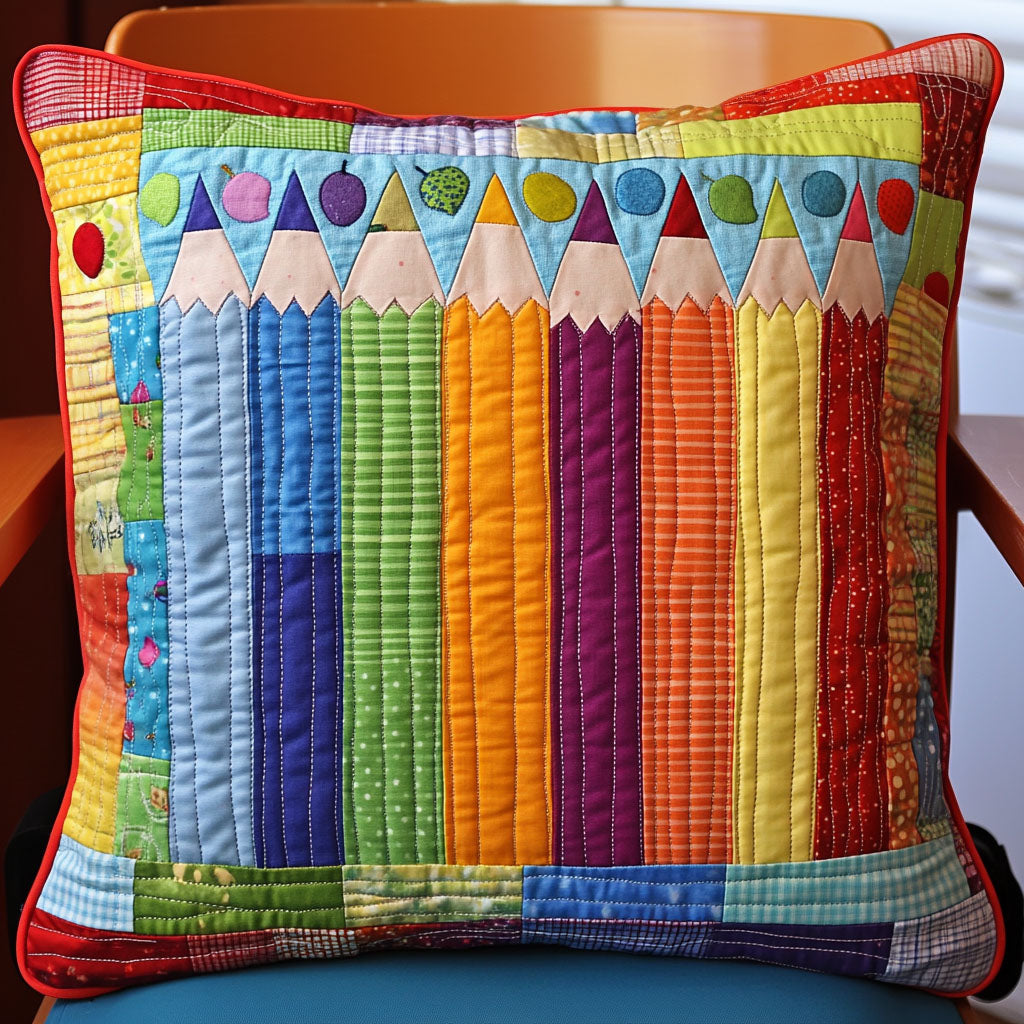 Pencil Party Quilted Pillow Case Decorative Pillow Cases Back To School Gifts For Coworkers