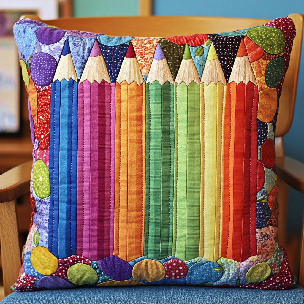 Pencil Play Quilted Pillow Case Best Throw Pillow Covers Back To School Gifts For Teachers