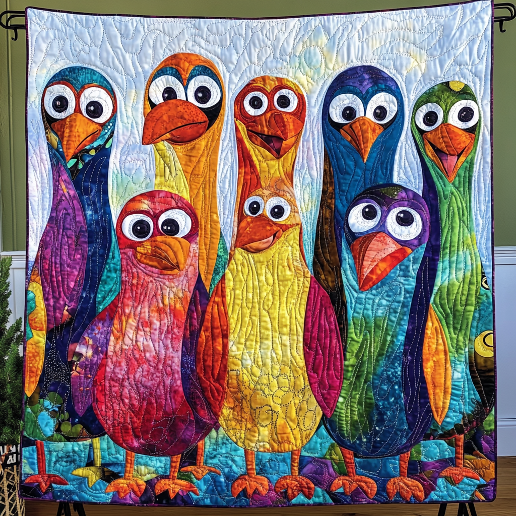 Penguin Club Quilted Blanket Penguin Gift Idea