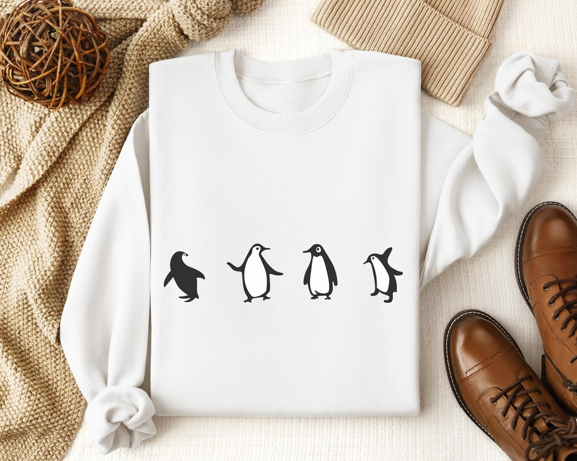Penguin Crewneck Sweater Funny Sweatshirt Gift For Father