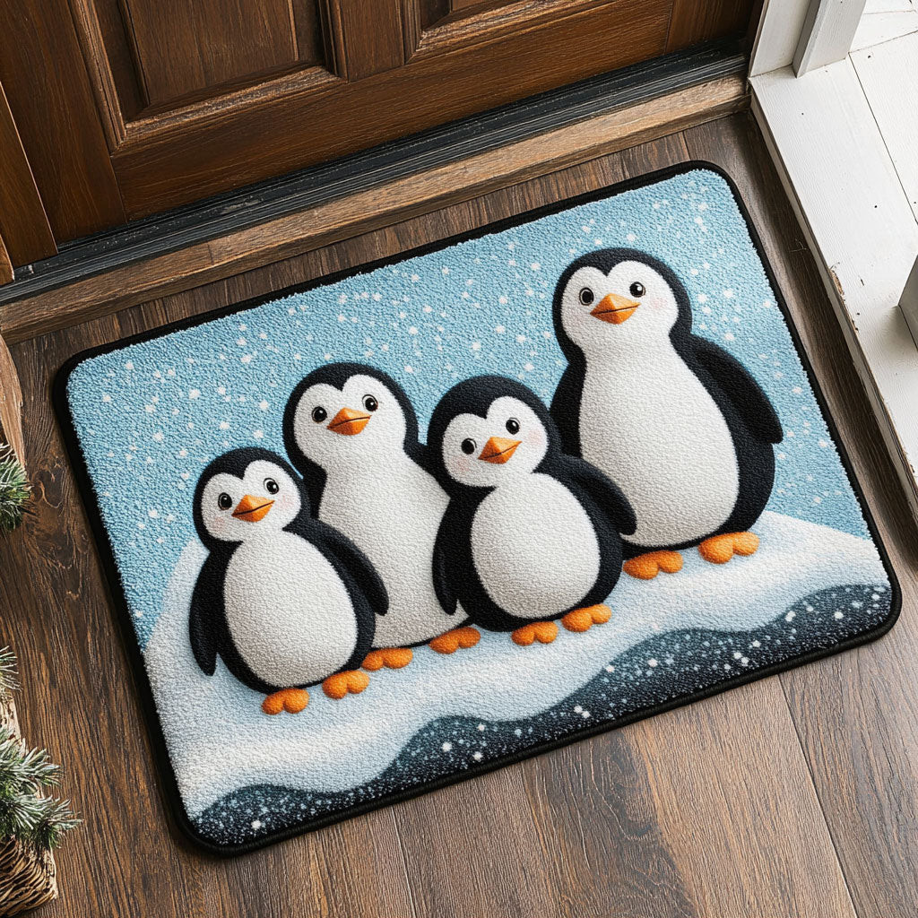 Penguin Family Doormat Perfect Gift For Friends and Family on Christmas Day