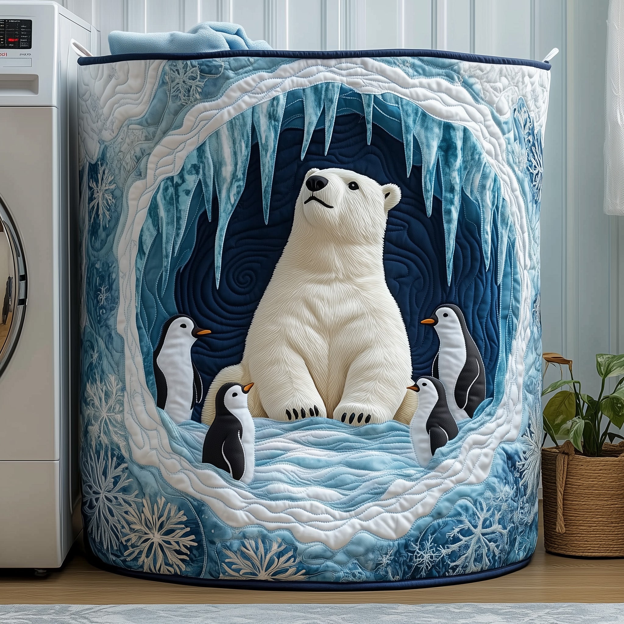 Penguin Heaven Quilted Laundry Basket Gftohd10317 Back To School Merch