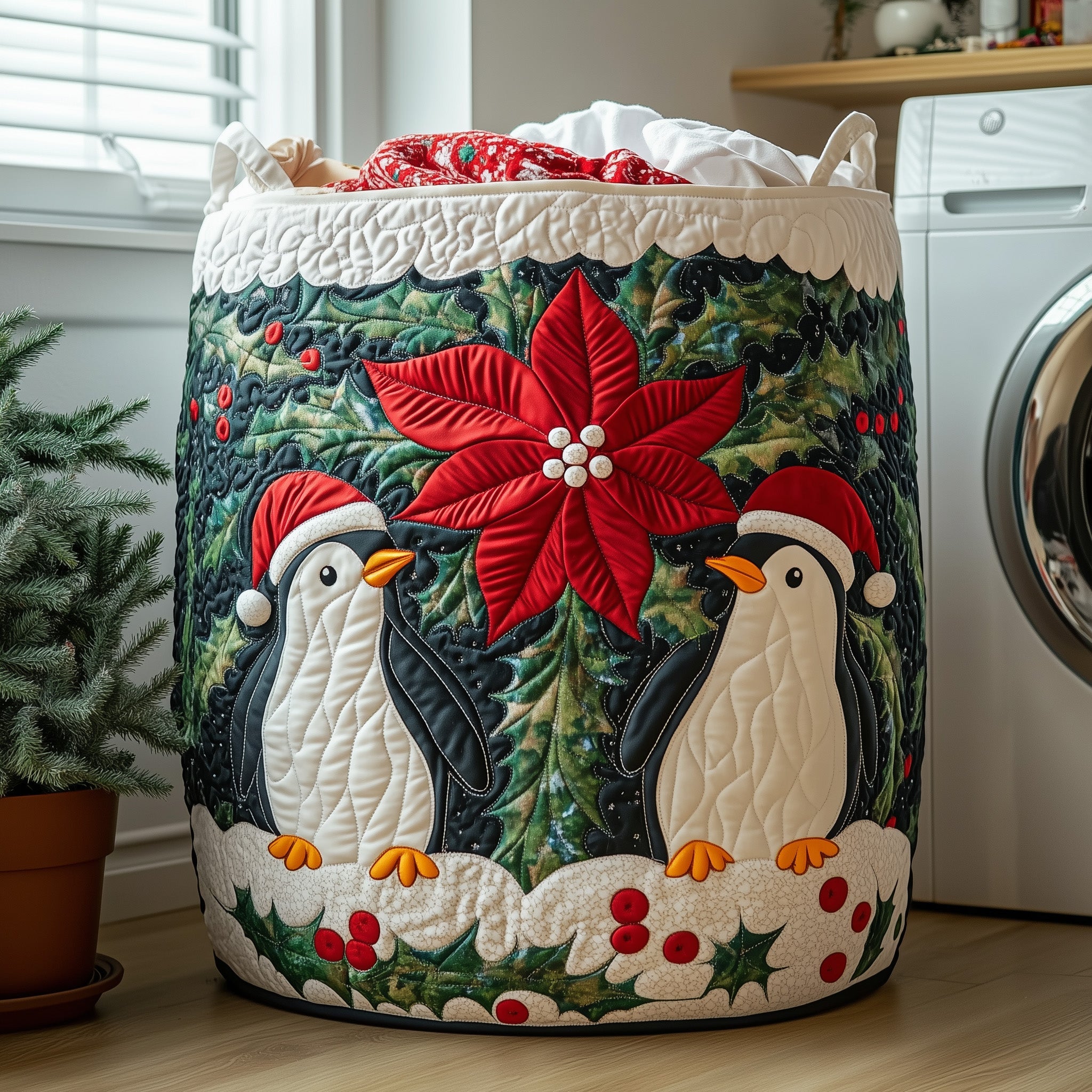 Penguin Heaven Quilted Laundry Basket Gftohd10320 Fall Merch Pick