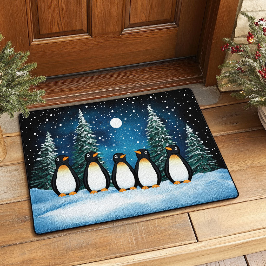 Penguin Parade Doormat Perfect Gift For Friends and Family on Christmas Day