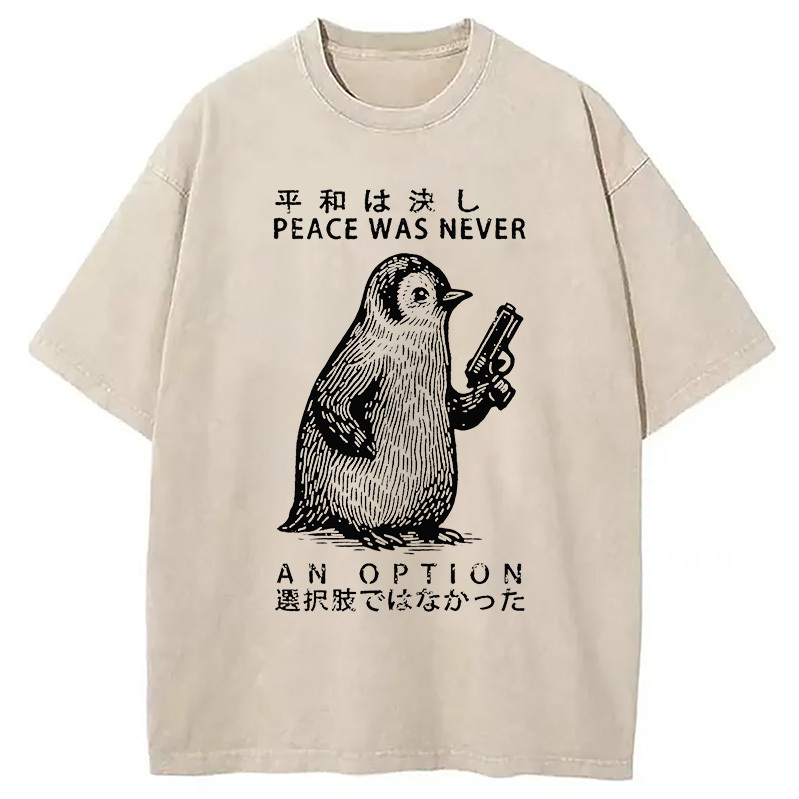 Penguin That Can't Choose Washed T-Shirt Soft Cotton Daily Wear Tee Gifts For Best Friend