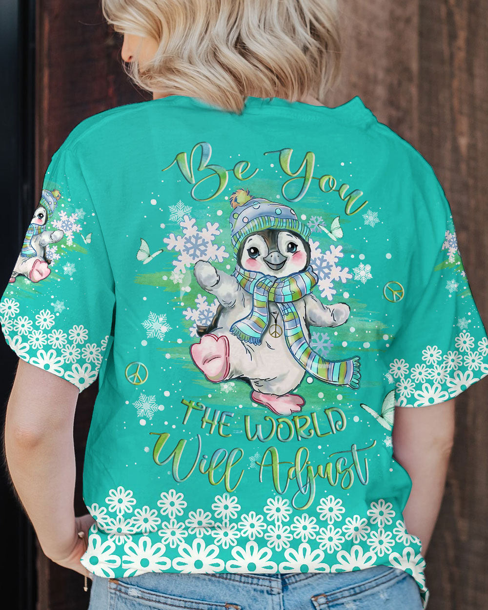 Penguin The World Will Adjust Christmas T-Shirt Lovely Xmas Penguin Themed Gifts