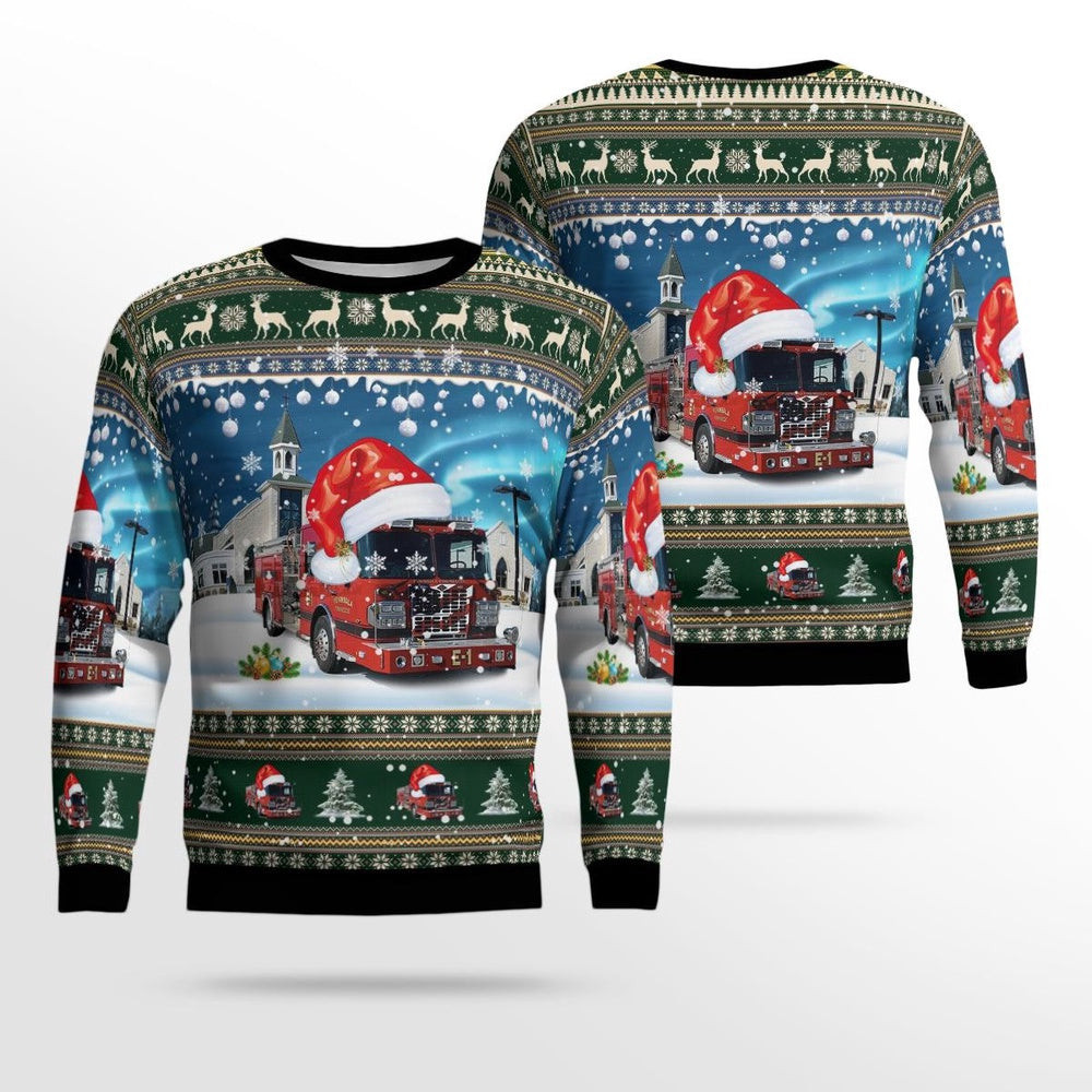 Peninsula Twp Fire Department Traverse City Michigan Christmas AOP Ugly Sweater Christmas Unisex Sweaters Gift For Christmas