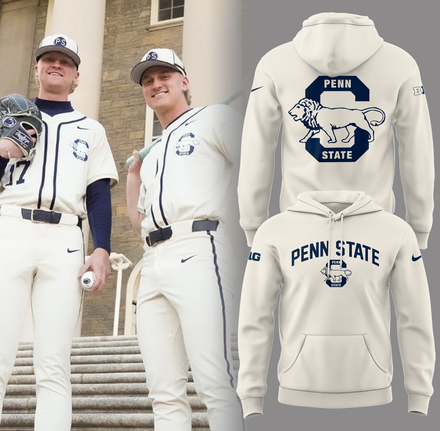 Penn State Baseball Hoodie Baseball Father's Day Gifts