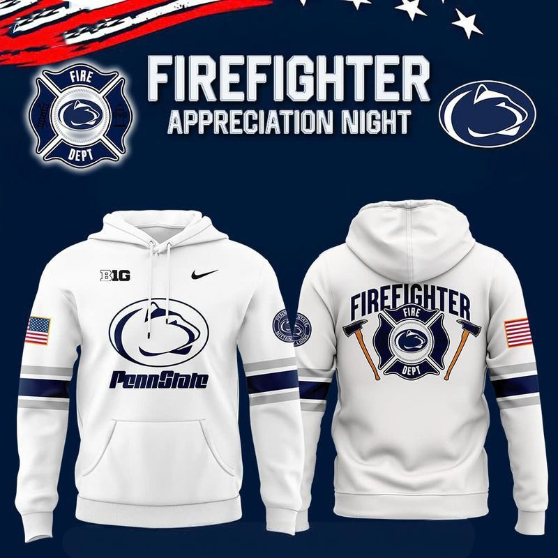 Penn State Football Firefighter Appreciation Hoodie Football Fan Gift Ideas